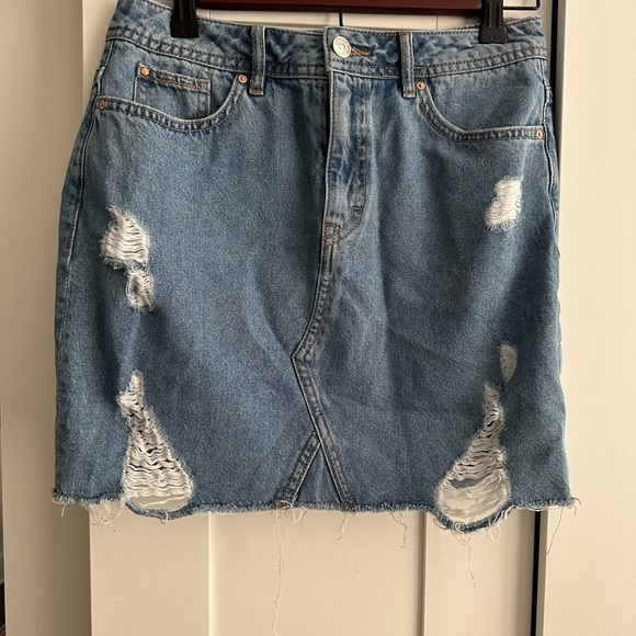 H&M Skirts Hm Divided Denim Skirt Poshmark